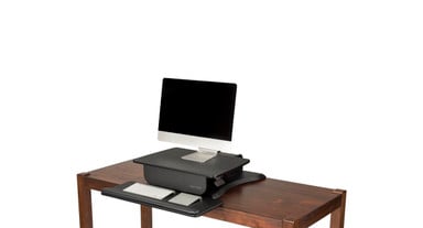 Non-electric and ideal for converting a cubicle workstation to a height adjustable one