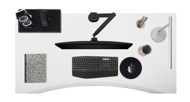60" x 30" White Eco Curve Desktop