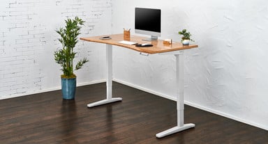 60" x 30" Bamboo Curve Standing Desk