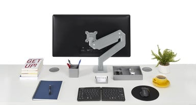 Rear view IF you were to spin the monitor around; shows the rotation ability of the arm
