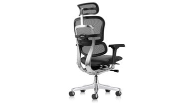 Padded black leather seat cushion lets you sit in comfort