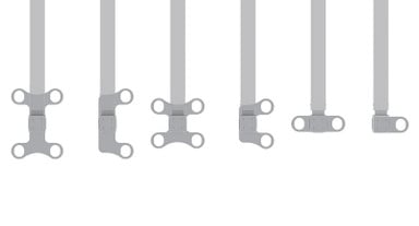 Patented alignment pockets in the Power & Data Rail feet keep desks organized and aligned