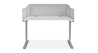 Close the gaps between desk-mounted acoustic panels