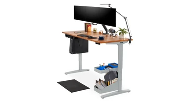 Float your monitors above your desktop and free up space