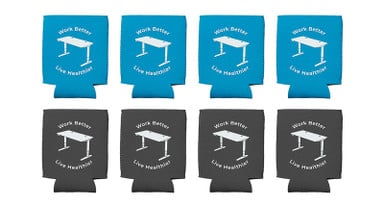Blue and Gray UPLIFT Desk Koozie 8-Pack