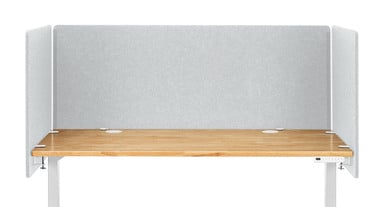 Create a continuous 3-sided privacy and noise reduction barrier around your work space