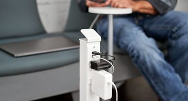 Charge up to four devices at once with two 120V outlets and two USB-A ports