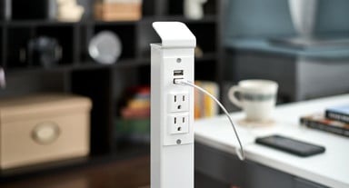 Perfect for personal or collaborative spaces; includes USB power strip with USB-A two ports