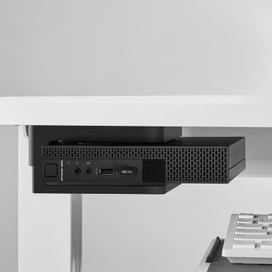 The Thin Client Holder accommodates 1"-2" thickness and up to 5lbs