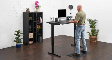 Benefit your feet, knees, and back by adding the Standing Desk Mat to your standing work station