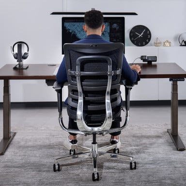 With a modern black and polished aluminum design, the Intuition Ergonomic Chair is the best seat in the house