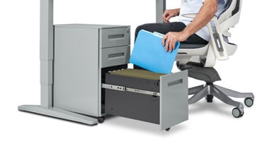 Build the complete workspace you need with ample storage with the 3-Drawer Narrow Square File Cabinet