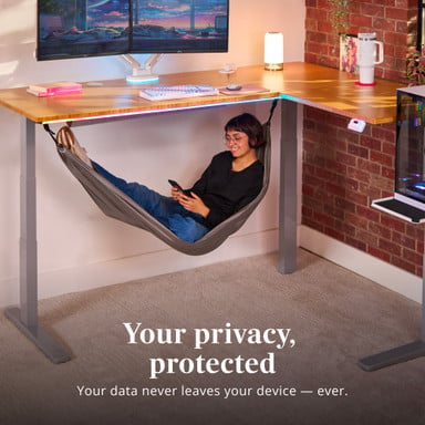 The UPLIFT Desk app keeps your data on your device for complete privacy
