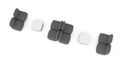 The Dillo Back-to-Back configuration fits in a space about 19' 3" x 4' 4"