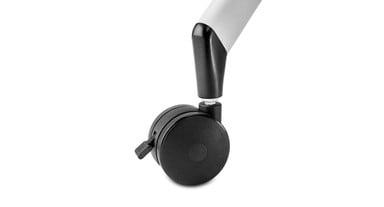 Locking dual wheel casters provide mobility for the Flip Top Table