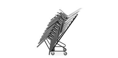 Use the Flex Chair Dolly to stack up to 10 Flex Chairs for easy transportation and storage