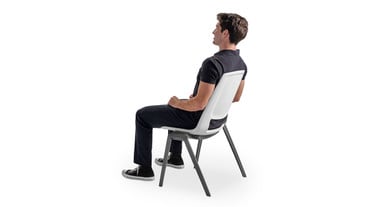 The back of the Flex Chair flexes with you as you stretch and lean back, and provides a gap for ventilation