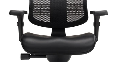 Leather seat cushion with waterfall edge that decreases pressure on your legs, improving circulation