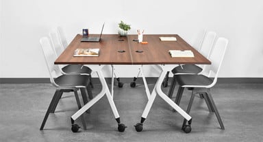 Table Ganging Brackets keep rows of Flip Top Tables neat and organized