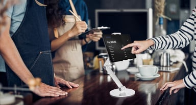 Use the stand to conduct business transactions