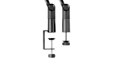 Tool-free clamp-on and bolt-through mounting options (both included) designed for use with all UPLIFT desks