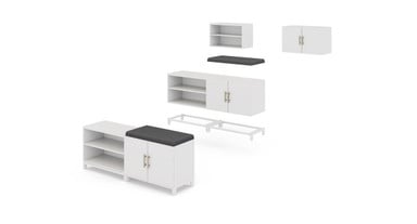 The MoPac Cabinet enables tailoring storage configurations to meet a variety of needs. Pair the cabinet with additional items like an optional base, cushion, or additional cabinets to create custom solutions