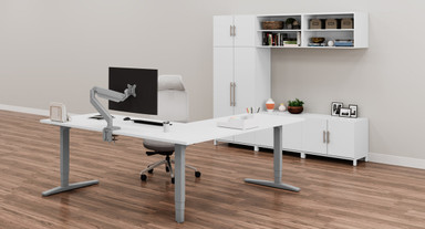 Create a storage wall by pairing the MoPac Overhead Cabinet with other MoPac pieces