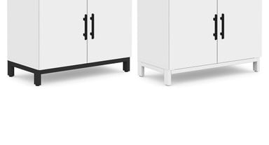 The MoPac Base is made of durable steel and available in black or white finishes