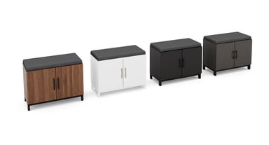 The MoPac Cushion blends in with the variety of finishes and hardware colors across the MoPac line