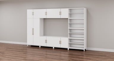 White MoPac Storage Wall 5 configuration