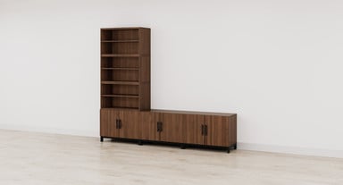 Walnut MoPac Storage Wall 2 configuration