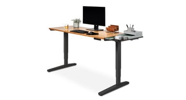 24" Bamboo UPLIFT Standing Desk with matching 24" Desk Extension