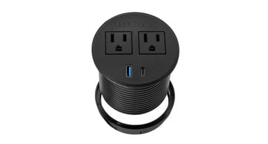 Pop Up Power Grommet with USB in black