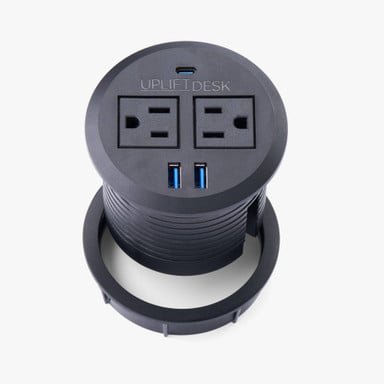 Power Grommet with USB includes locking ring to keep it secure