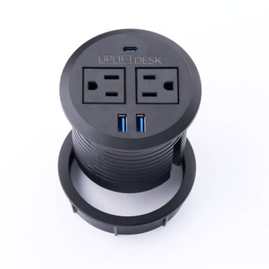 Power Grommet with USB includes locking ring to keep it secure