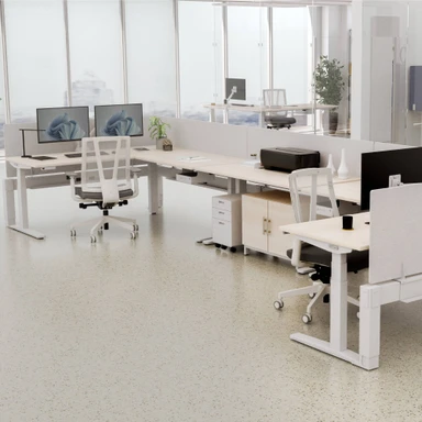 Give every row of desks its own sense of space with Power & Data Rail Privacy Panels