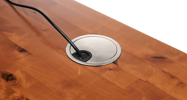 Twist-lock grommet lid with flexible rubber cable guide stays in place when adjusting cables
