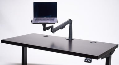 The 22" to 26" reach of the Range-X monitor arm allows the laptop mount to be positioned wherever you need it to be