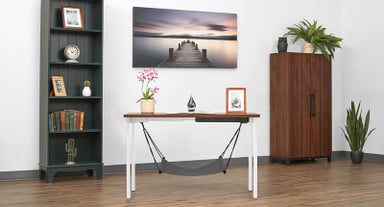 The 48 threaded mounting points integrated discreetly into the steel frame can be used to attach an 8-Outlet Mountable Surge Protector and Foot Hammock