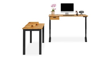Turn a primary desk into an expansive L-shaped workstation