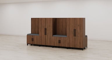 Walnut MoPac Storage Wall 8 Configuration