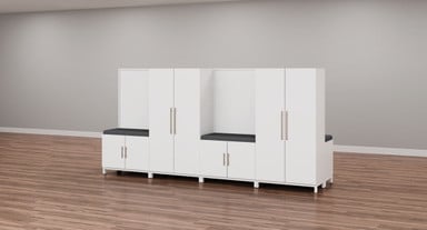 White MoPac Storage Wall 8 Configuration 