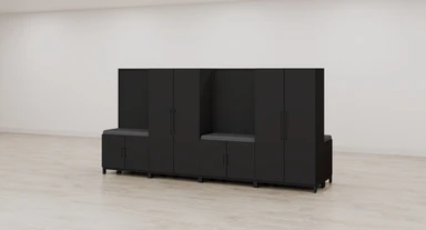 Black MoPac Storage Wall 8 Configuration
