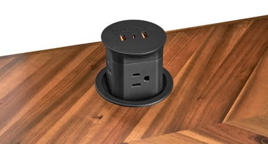 Raises 2.3" above the desktop when popped up