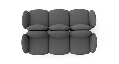 Create sofa configurations with Dillo Seat with Left Arms and Right Arms. The Dillo Dos Tres configuration shown here