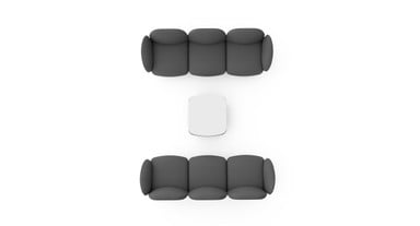 The Dillo Converse configuration fits in a space about 7' 1" x 9' 11"
