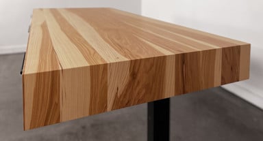 Natural Hickory Solid Wood Narrative Standing Desk