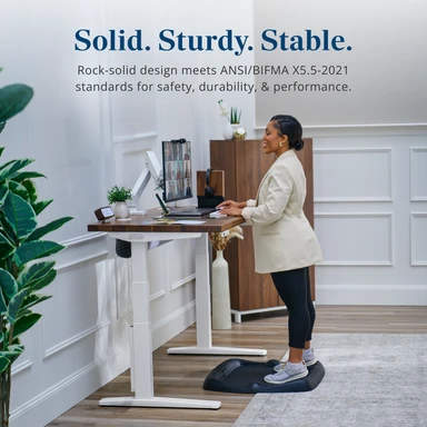 Solid. Sturdy. Stable. Rock-solid design meets ANSI/BIFMA X5.5-2021 standards for safety, durability, & performance