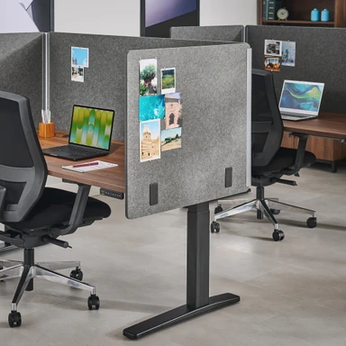 3-Sided Tall Acoustic Privacy Panel in Dark Gray