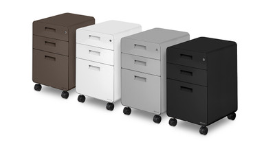 Available in industrial style, white, gray, and black powder coat finishes